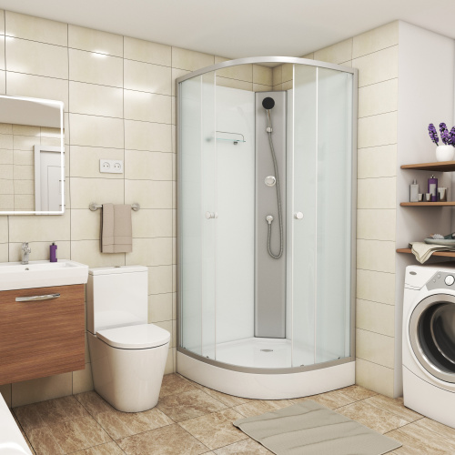 Душевая кабина Niagara Eco E90/13/MT/BK 90х90 четверть круга без крыши ориентация универсальная - фото 3